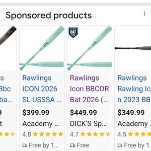 Rawlings Icon 2026 SL USSSA Baseball Bat